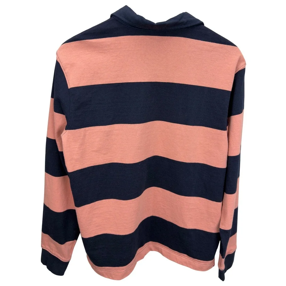 The North Face Berkeley Rugby Shirt Pink Navy Stripes Men Size M Heritage Sporty
